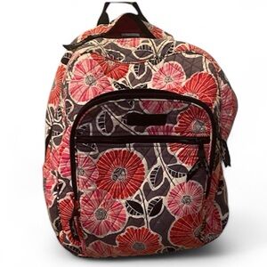 Vera Bradley Red and Gray Floral Backpack